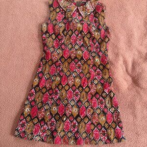 Vintage 60's Style Psychedelic Print Mini Dress